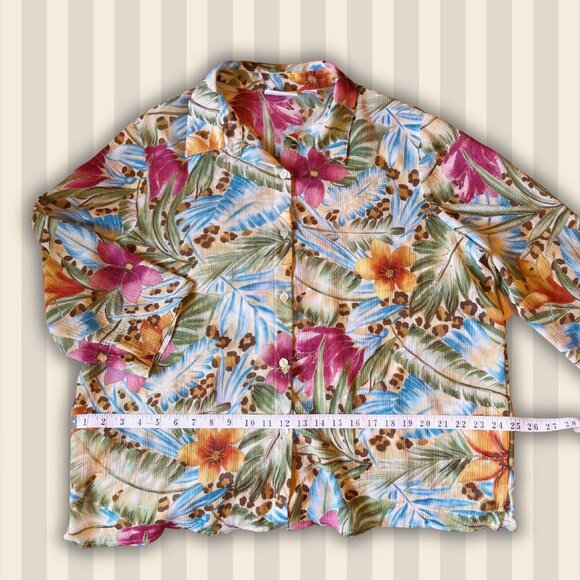 Secondhand Alfred Dunner tropical button-up shirt - Size: XL (flowy fit) - Picture 4 of 4